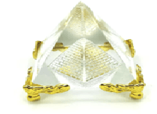 Vastu Feng Shui Crystal Glass Pyramid with Stand for Positive Vibrations, Prosperity & Good Luck