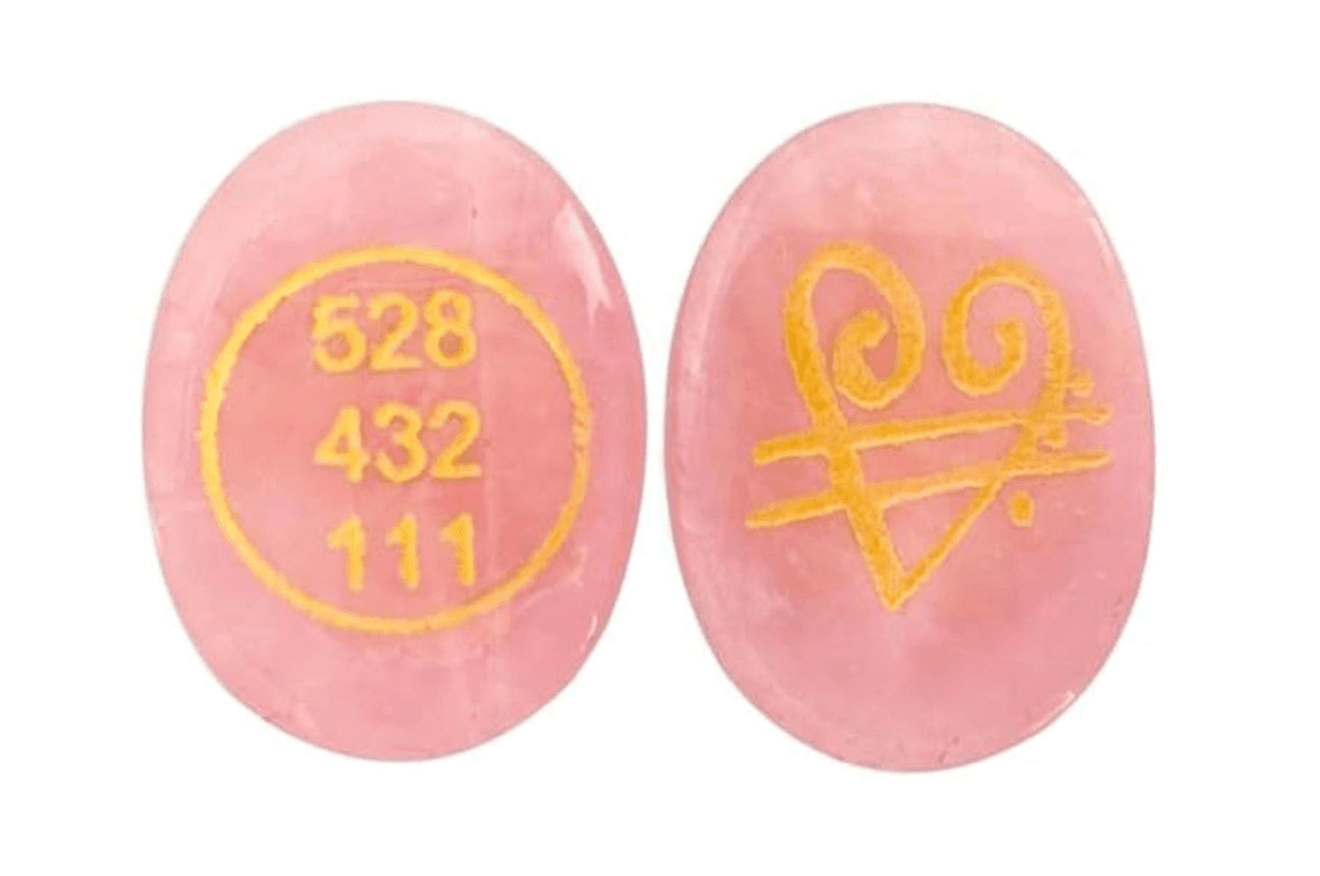 Natural Rose Quartz Crystal Stone with Switch Word & Zibu Symbol for Love & Relationship